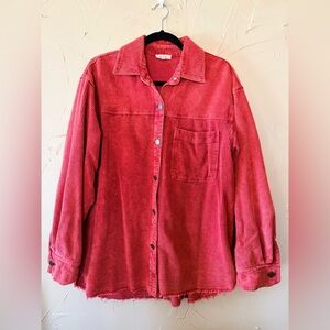 Coral Corduroy oversized shacket - size small lightweight